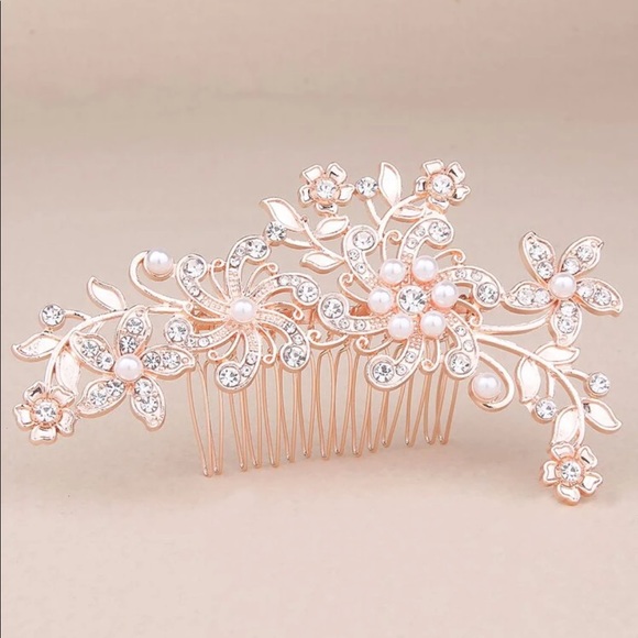 2/$25❤️Bridal Hair Crystal Rhinestone Pearls Hair Accessory Hair Comb Clip - Picture 2 of 3